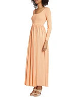 Natura Metallic Scoopneck Maxi Dress