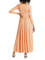 Natura Metallic Scoopneck Maxi Dress