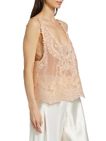 Natura Linen-Silk Lace Tank Top