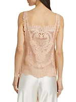 Natura Linen-Silk Lace Tank Top