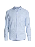 Barbados Breeze Plaid Linen-Blend Shirt