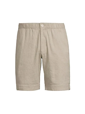 Dockside Bay Herringbone Linen & Cotton-Blend Shorts