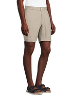 Dockside Bay Herringbone Linen & Cotton-Blend Shorts