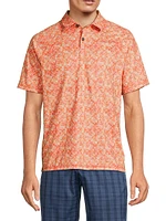 Hibiscus Tiles Abstract Polo Shirt