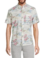 Breeze Graphic Button-Down Shirt