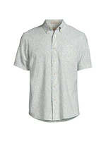 Breeze Leaf-Print Button-Down Shirt