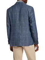 Reserve Windowpane Linen Two-Button Blazer