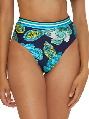 Pirouette Floral High-Waisted Bikini Bottom