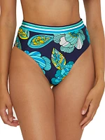 Pirouette Floral High-Waisted Bikini Bottom