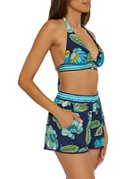 Pirouette Pom-Pom Floral Pull-On Shorts