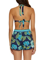 Pirouette Pom-Pom Floral Pull-On Shorts