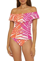 Sheer Tropics Ruffled Tankini Top