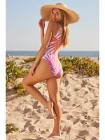 Sheer Tropics One-Shoulder One-Piece Swimsuit