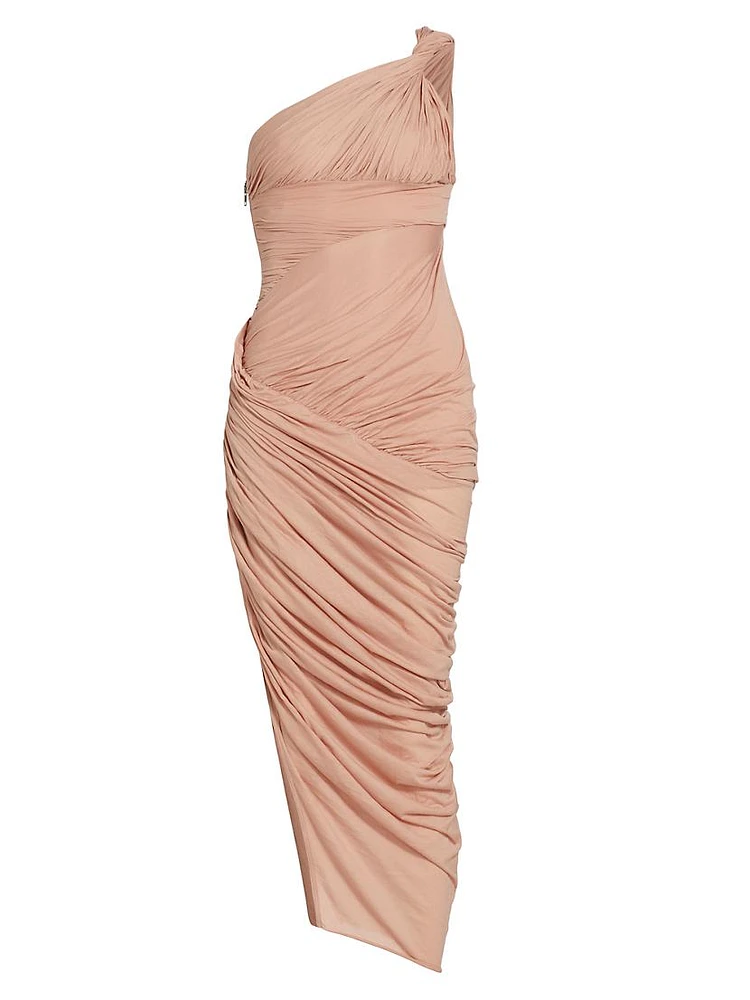 Lida Draped One-Shoulder Gown