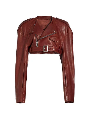 Micro Leather Biker Jacket