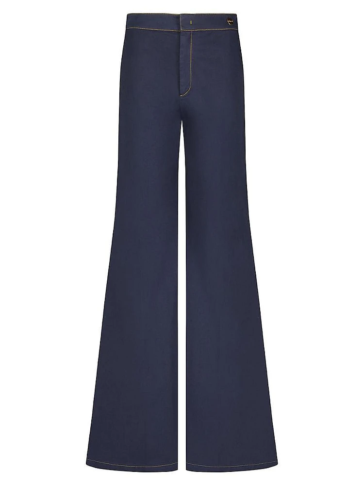 Jane Cotton Stretch Flare Trousers