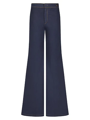 Jane Cotton Stretch Flare Trousers