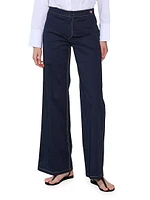 Jane Cotton Stretch Flare Trousers