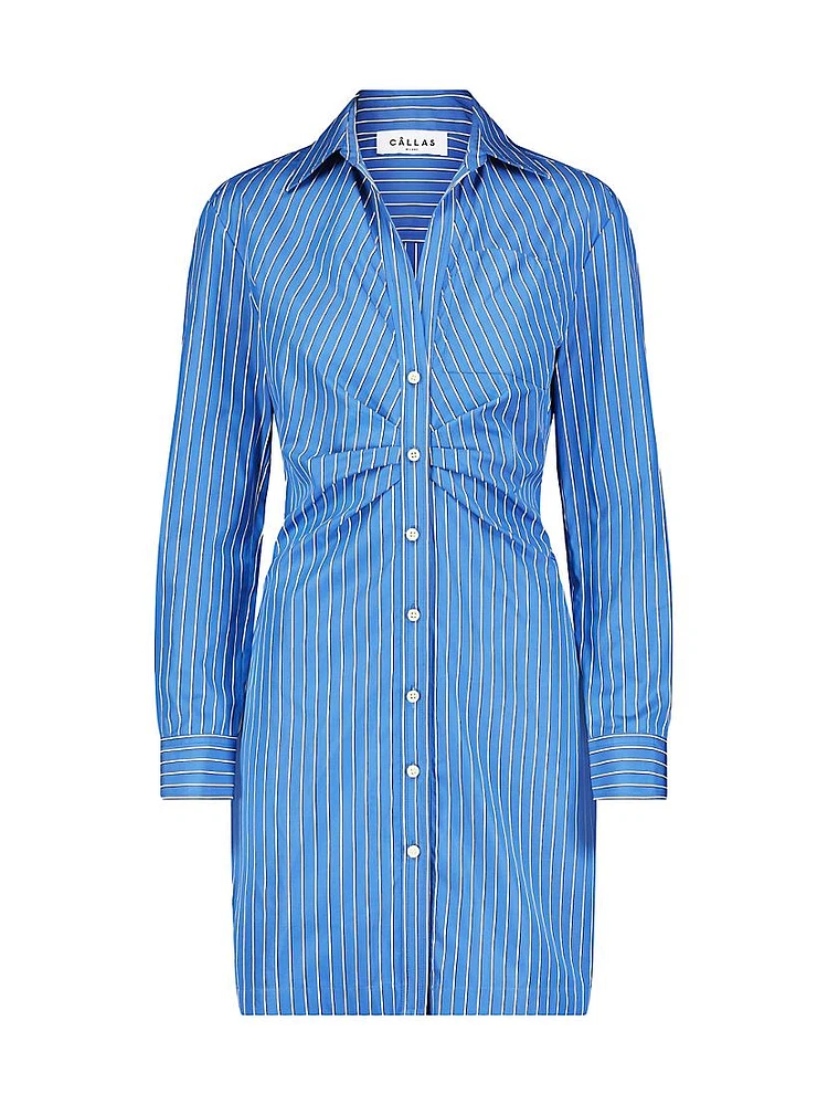 Odette Striped Tailored Buttondown Dress