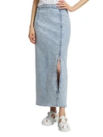 Ms. Madison Acid-Washed Denim Maxi Skirt