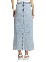 Ms. Madison Acid-Washed Denim Maxi Skirt