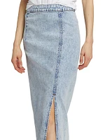 Ms. Madison Acid-Washed Denim Maxi Skirt