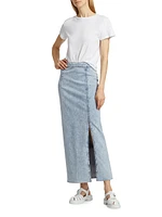 Ms. Madison Acid-Washed Denim Maxi Skirt