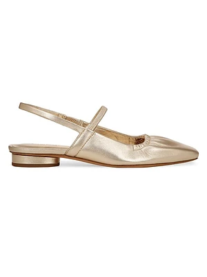 Venice Metallic Leather Slingback Flats