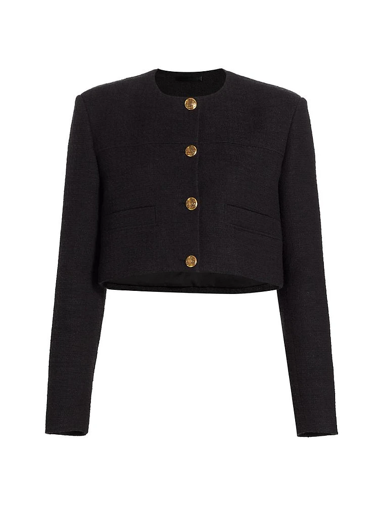 Pia Cotton-Blend Tweed Crop Jacket