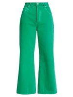 Beverly Cotton Wide-Leg Crop Jeans