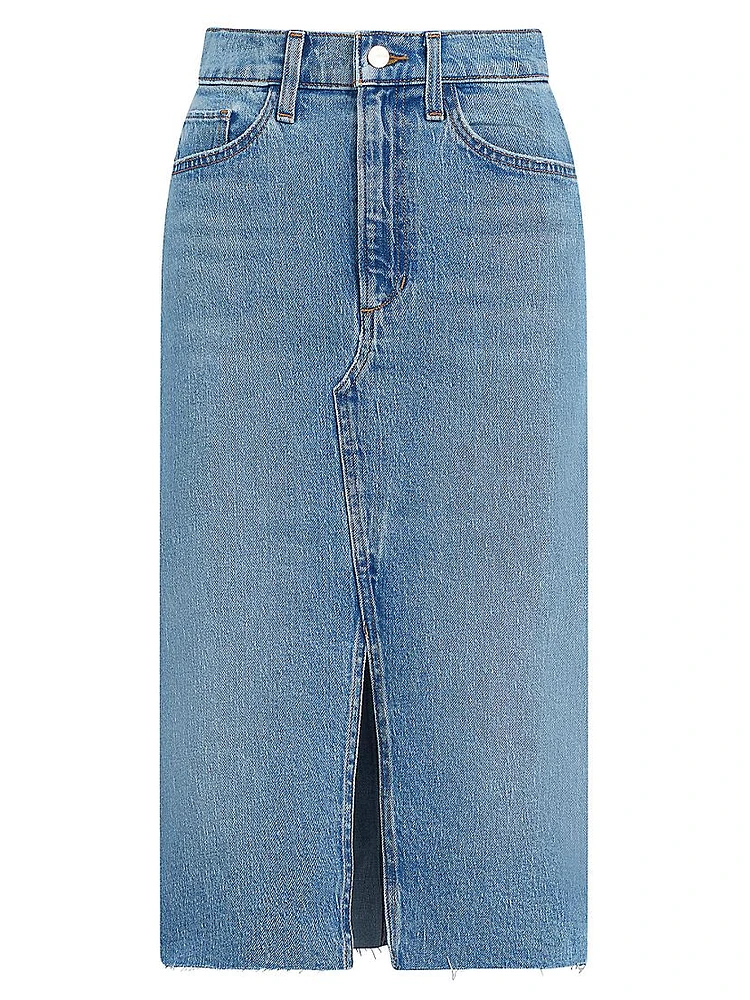 The Joplin Denim Raw-Hem Skirt