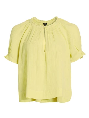 Bonnie Cotton Puff-Sleeve Blouse