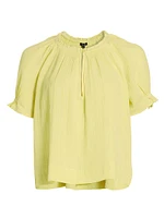 Bonnie Cotton Puff-Sleeve Blouse