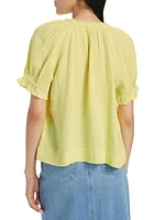 Bonnie Cotton Puff-Sleeve Blouse