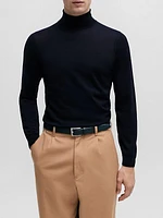 Slim-Fit Roll Neck Sweater In Virgin Wool T-Shirt