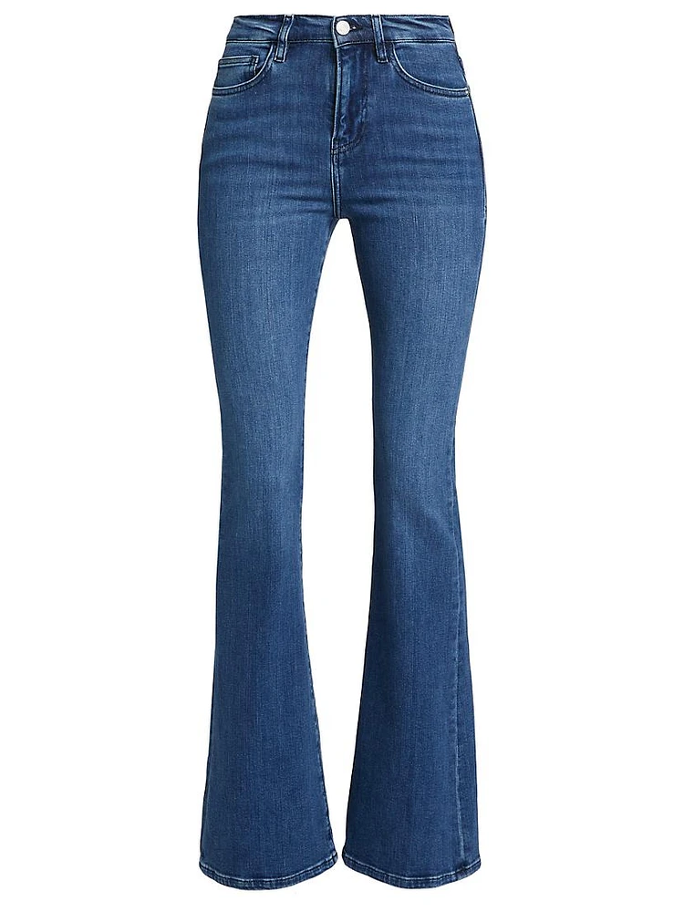 Le High Flare Mid-Rise Stretch Boot-Cut Jeans