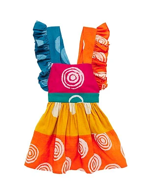 Baby Girl's, Little Girl's & Girl's Geometric Print Colorblock Tiered Dress