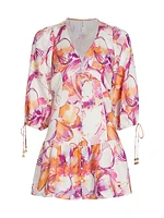 Nadia Floral Linen Minidress