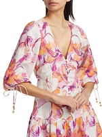 Nadia Floral Linen Minidress