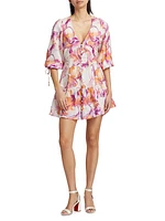 Nadia Floral Linen Minidress