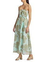 Zoe Paisley Linen-Blend Slipdress