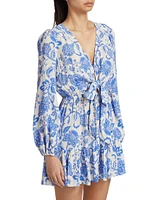 Athena Paisley Crepe Minidress