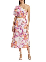 Nadia Floral Cut-Out Midi-Dress