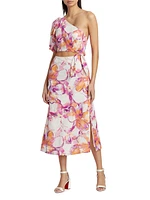 Nadia Floral Cut-Out Midi-Dress