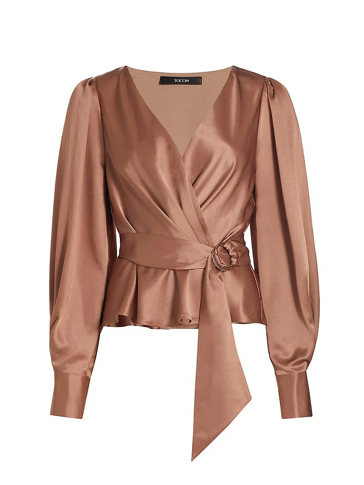 Remi Satin Wrap Blouse