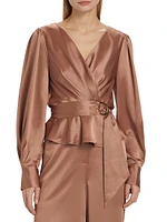 Remi Satin Wrap Blouse