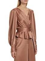 Remi Satin Wrap Blouse