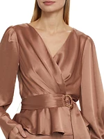 Remi Satin Wrap Blouse