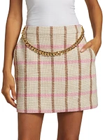 Lane Plaid A-Line Miniskirt