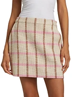 Lane Plaid A-Line Miniskirt